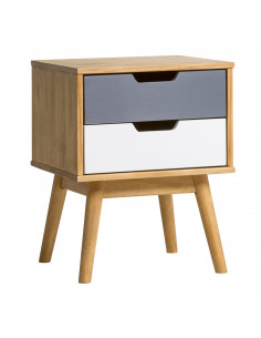 Mesita Cusco 2C Cera Gris T-Blanco