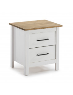 Mesita Miranda 2C Blanco Cera