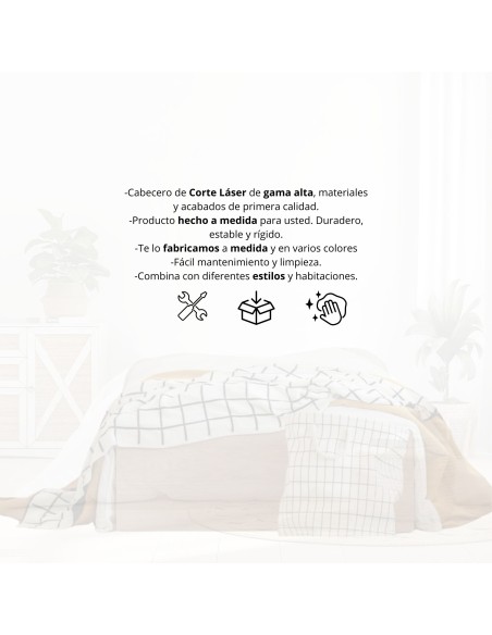 Cabecero de forja Atria, diseño moderno y artesanal disponible en varios colores