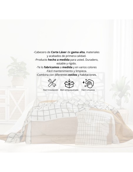 Cabecero de forja Kora, diseño moderno y artesanal disponible en varios colores