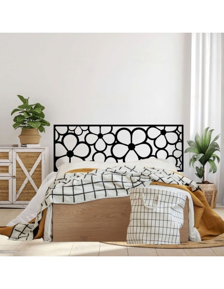 Cabecero de forja Lira en color blanco, ideal para cama de 150 cm