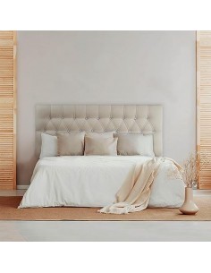 Cabecero Tapizado Antimanchas Capitoné Beig-CRISTAL- 160...